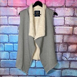 Cavalini Original Women's Sweatshirt Small Gray Loose Sleeveless Open Vest